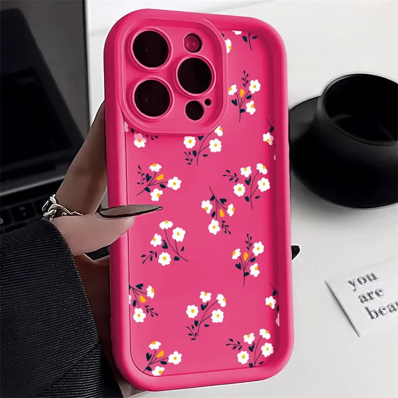 Liquid Silicone Floral iPhone Case - Shockproof Cover for All Models