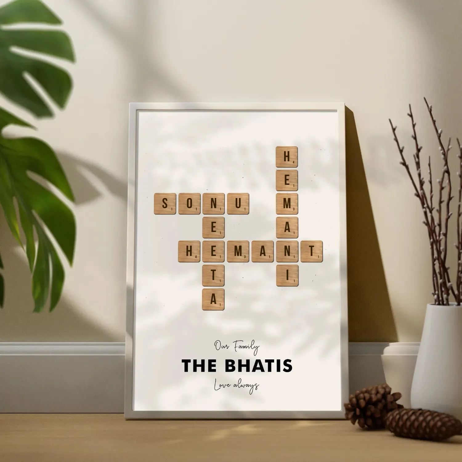 Love and Togetherness - Personalized Crossword Art