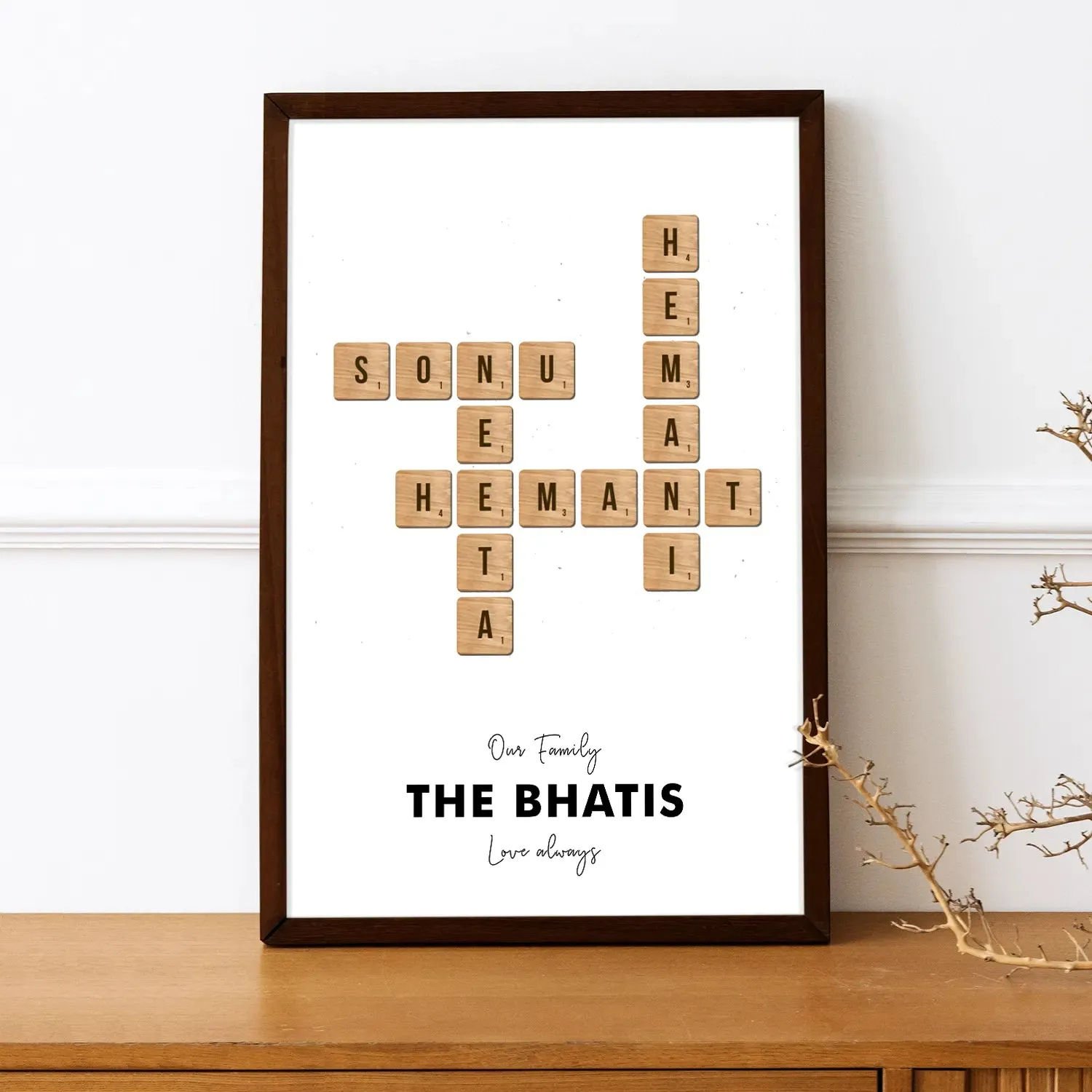 Love and Togetherness - Personalized Crossword Art