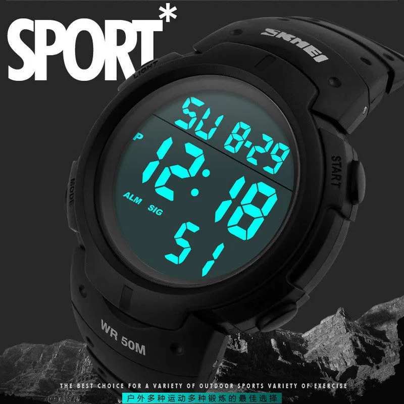 Luxury Brand Mens Sports Watches Dive 50m Digital LED Military Watch Men Fashion