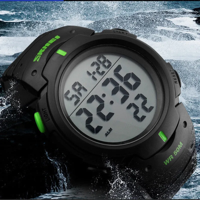 Luxury Brand Mens Sports Watches Dive 50m Digital LED Military Watch Men Fashion