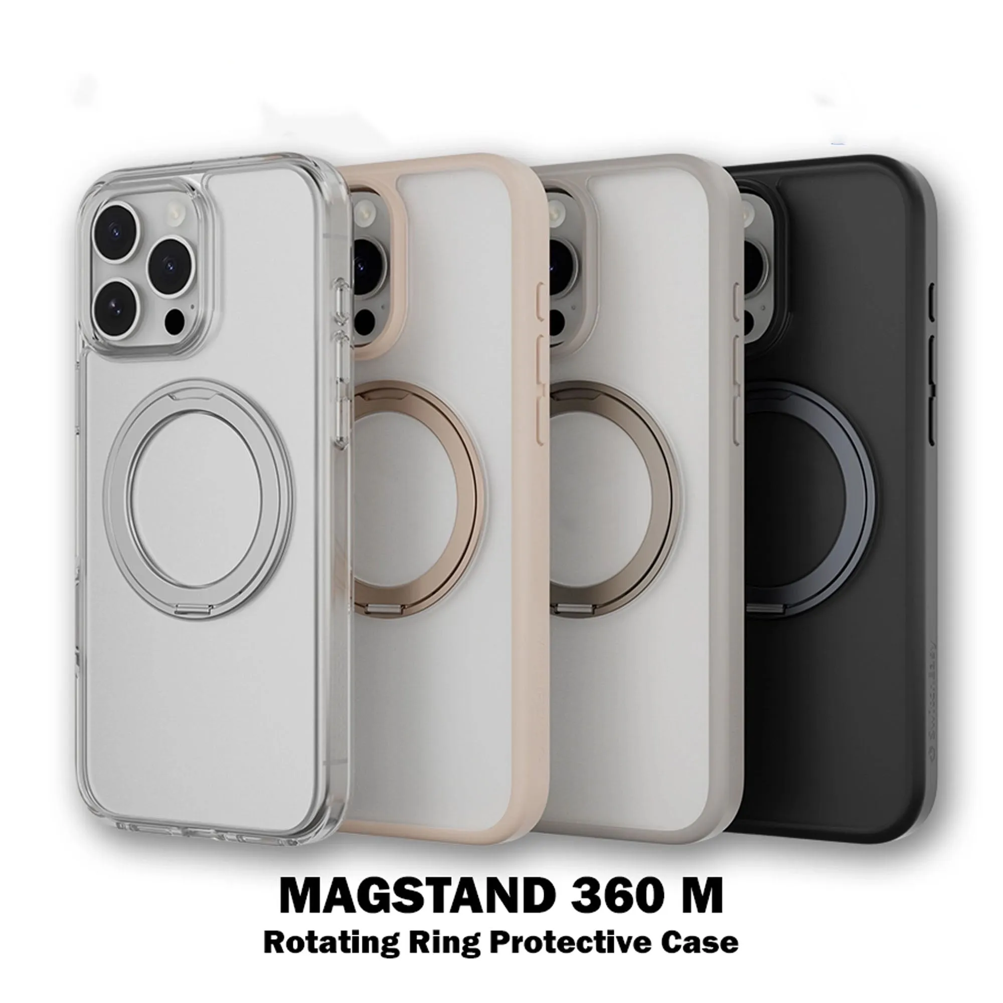 MAGEASY MagStand 360 M Rotating Ring Protective Case for iPhone 16 Series