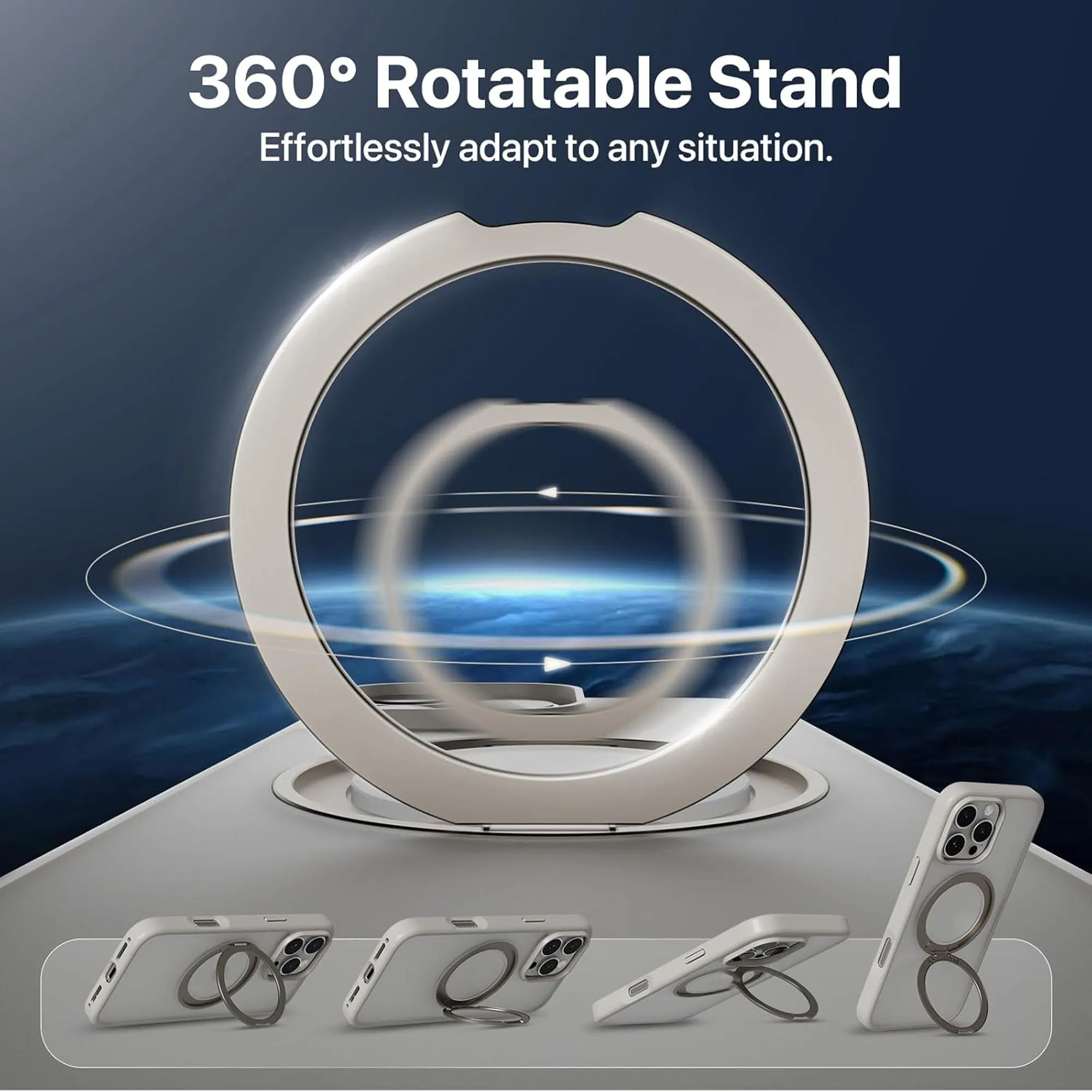 MAGEASY MagStand 360 M Rotating Ring Protective Case for iPhone 16 Series