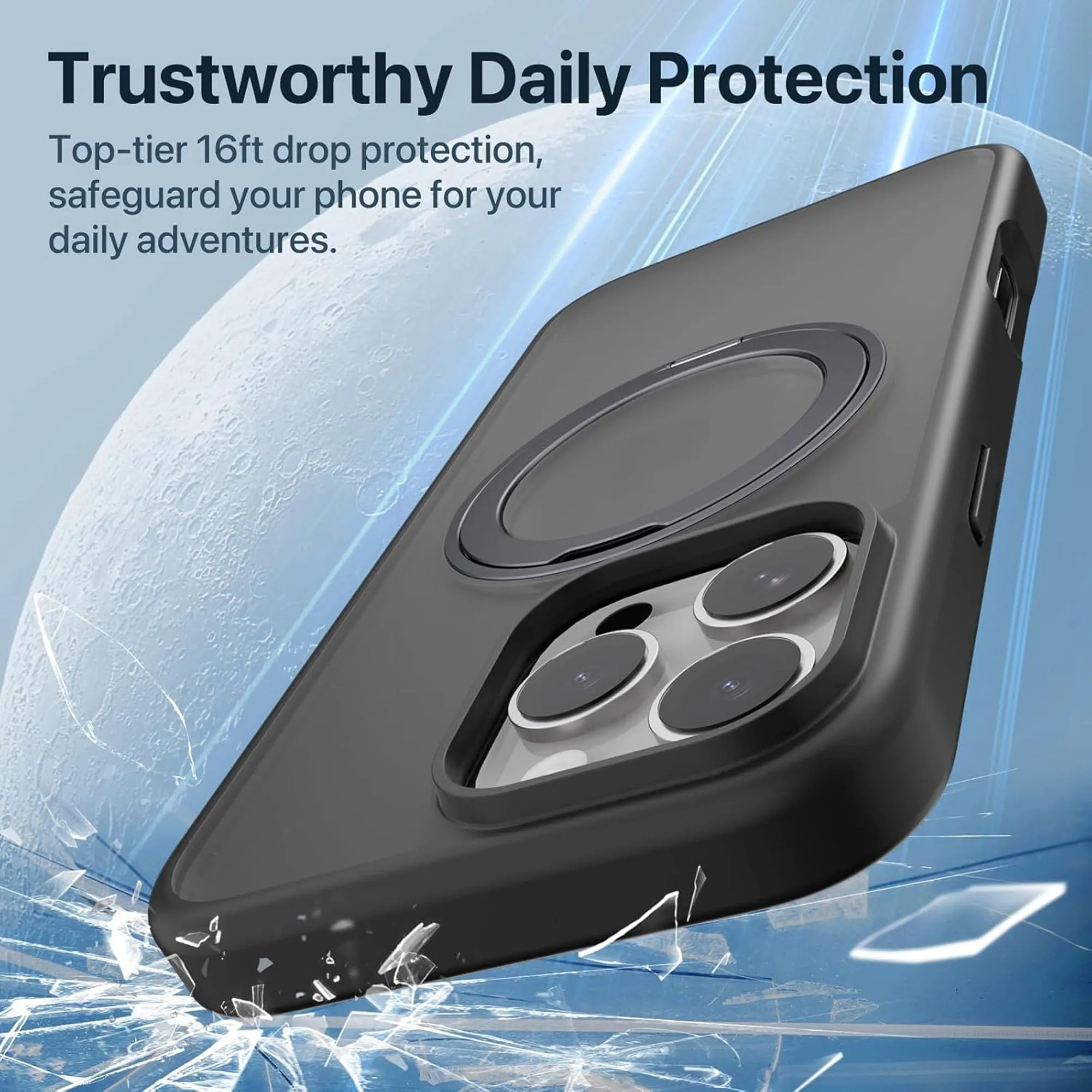 MAGEASY MagStand 360 M Rotating Ring Protective Case for iPhone 16 Series