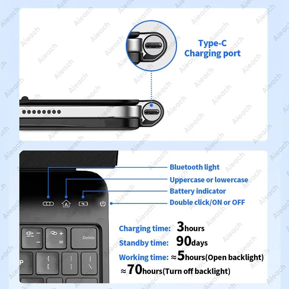 Magic Keyboard Case for iPad Air: Boost Productivity with Backlit Keyboard & Adjustable Angles