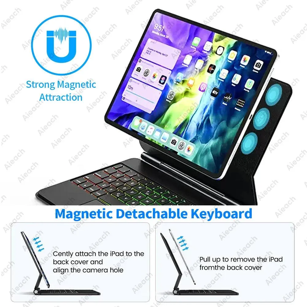 Magic Keyboard Case for iPad Air: Boost Productivity with Backlit Keyboard & Adjustable Angles