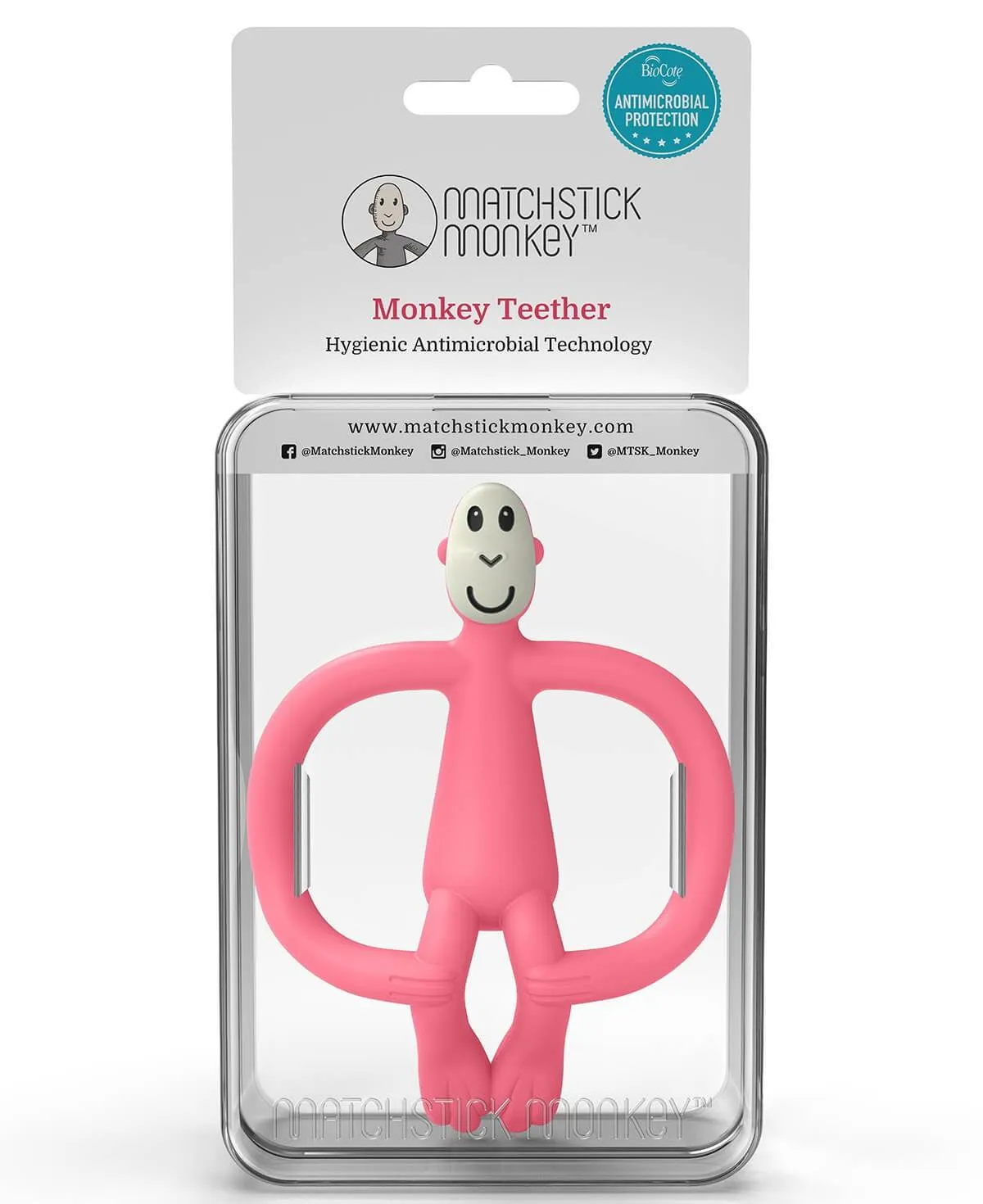 Matchstick Monkey Monkey Teether - Pink