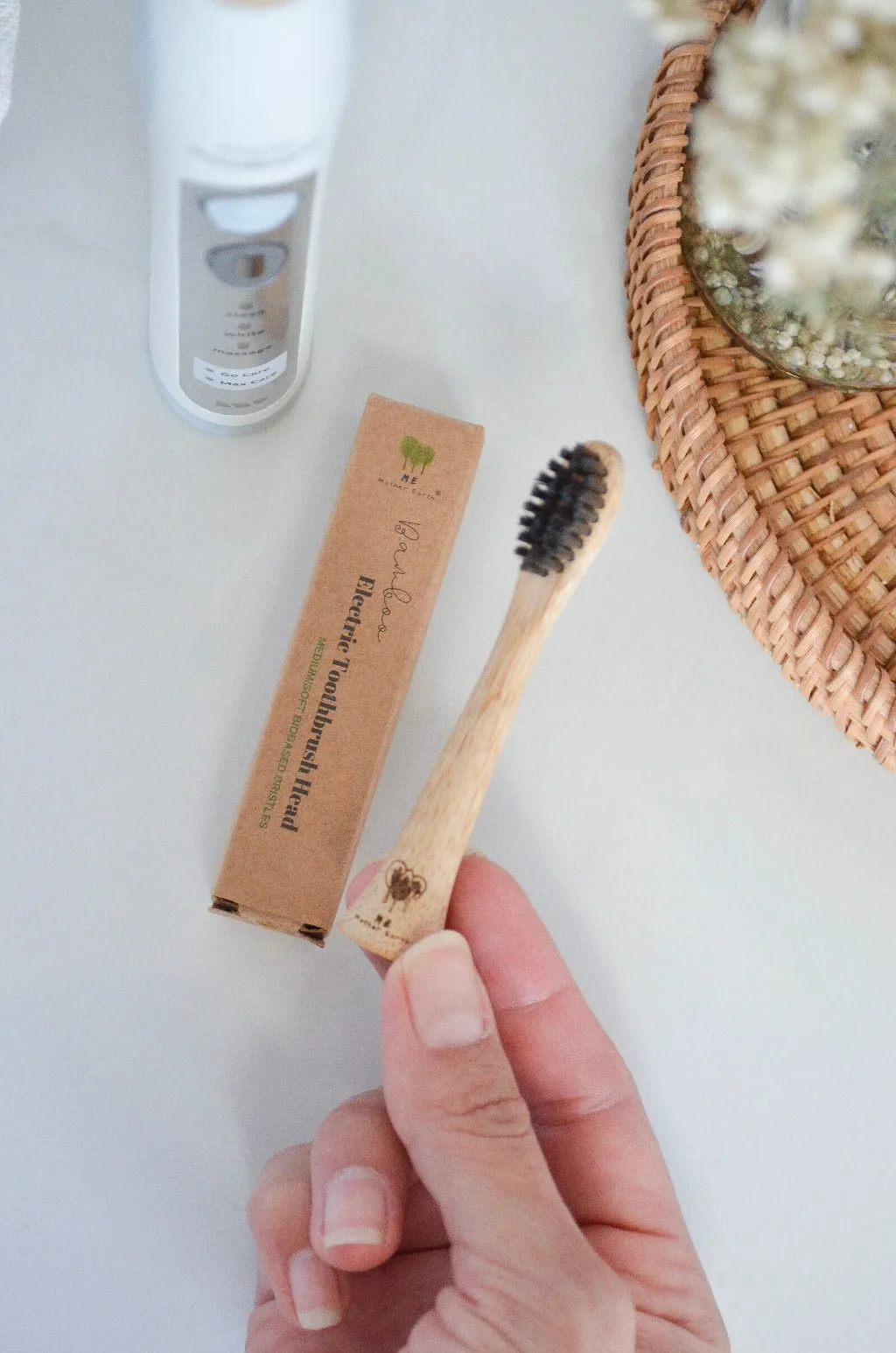 Me Mother Earth: 4 Pack Bamboo Electric Toothbrush Heads: Sonicare Compatible