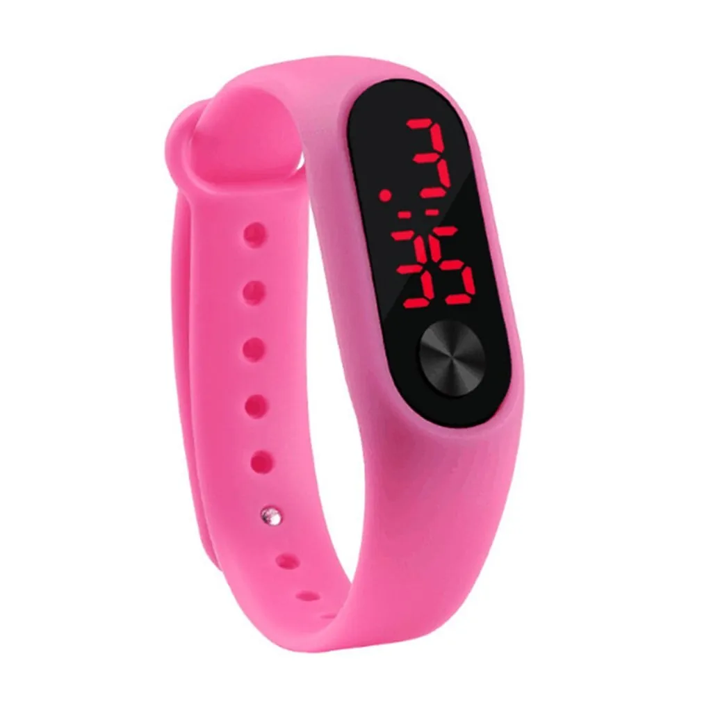 Men Women Casual Sports Bracelet Watches White LED Electronic Digital Candy Color Silicone Wrist Watch for Children Kids