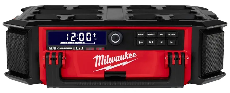 Milwaukee M18 PACKOUT 2950-20 Jobsite Charger Radio, Tool Only, 18 V, 5 Ah, 18-Channel, Bluetooth 4.2 :EA: QUANTITY: 1