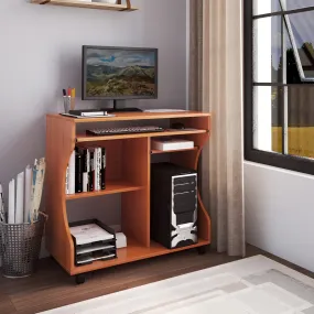 Movable Computer Desk with Sliding Keyboard Tray