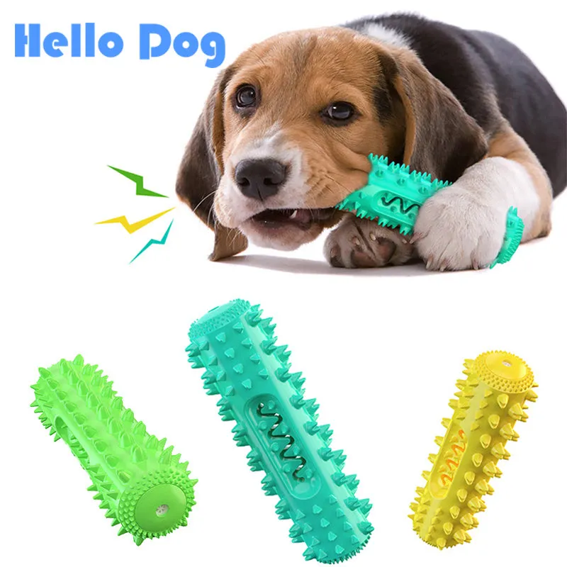 Natural Rubber Dog Tooth Cleaner Squeaking Chew