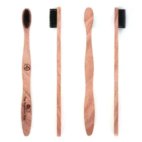 Neem Wood Toothbrush | Curve Handmade Handle | Charcoal Infused Bristles Antibacterial Properties