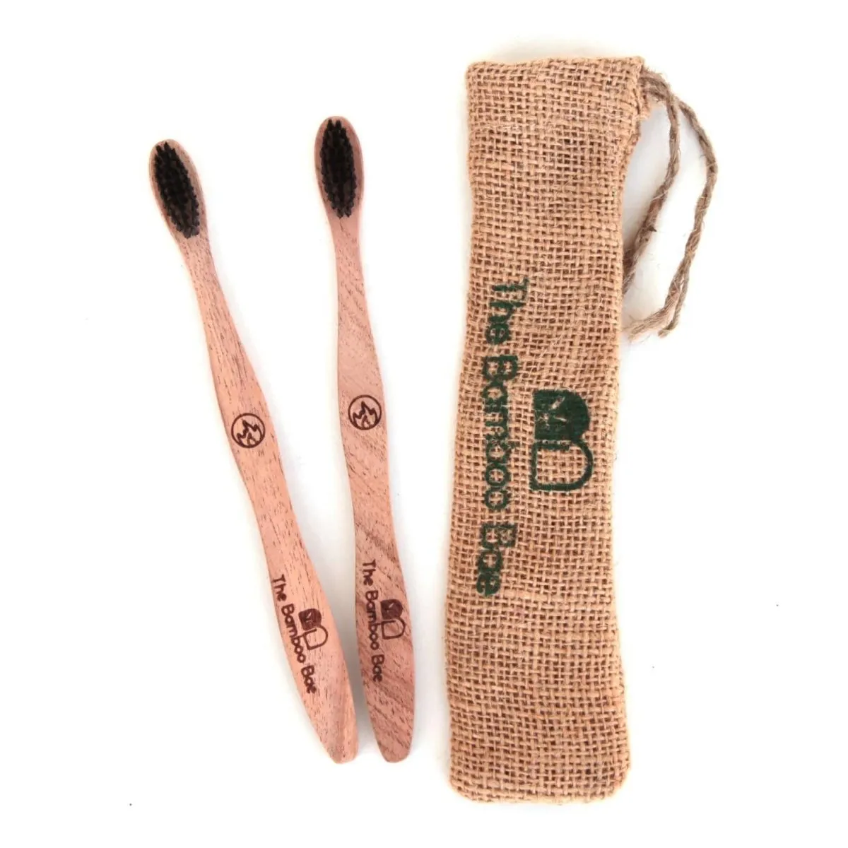 Neem Wood Toothbrush | Curve Handmade Handle | Charcoal Infused Bristles Antibacterial Properties