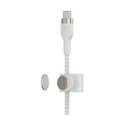 New - Belkin BoostCharge Pro Flex USB-C Lightning Connector 10' Cable   Strap - Chardonnay