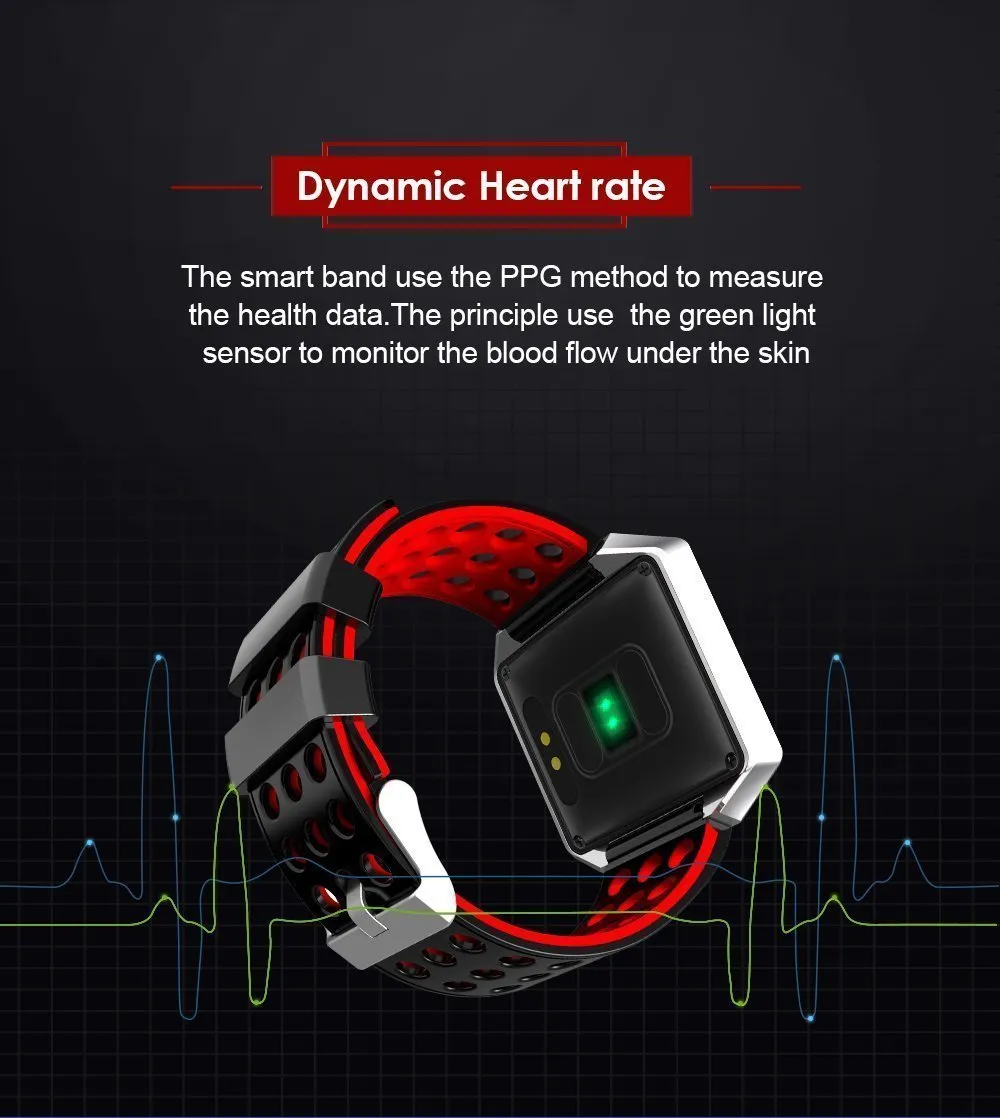 New Fitness Sports Smart Watch Dynamic Heart Rate Blood Pressure Sleep Monitoring Smartwatch for Android IOS Pedometer Waterproof