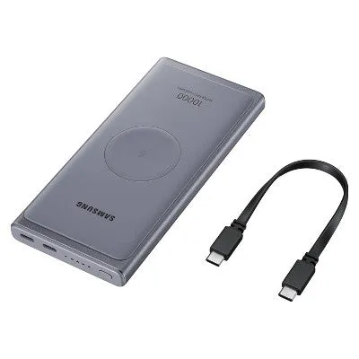 New - Samsung 10000mAh 25W Wireless Power Bank - Silver