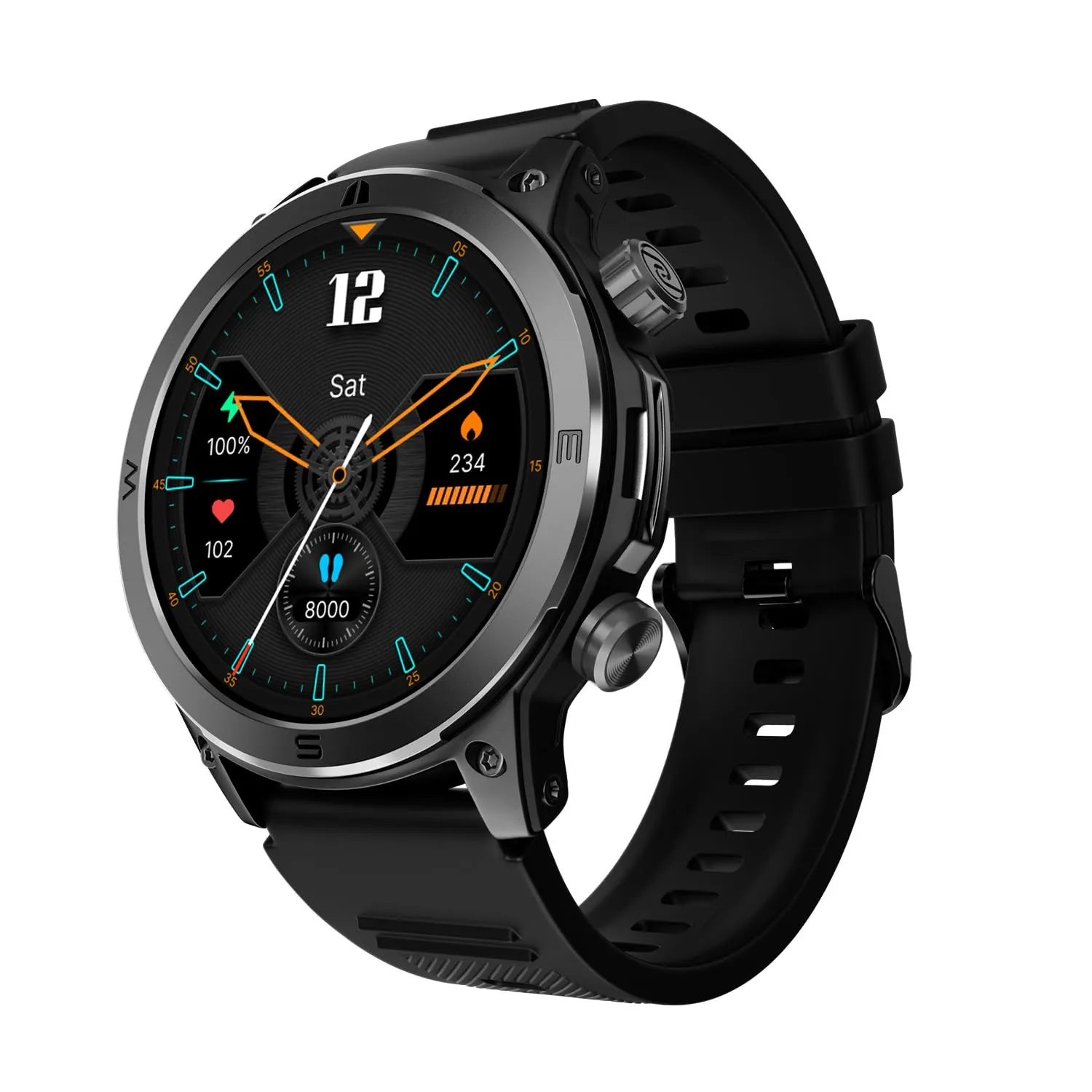 Noise Newly Launched Endeavour Sturdy Design 1.46" AMOLED Display Smart Watch, BT Calling, SoS Technology, Rapid Health & 100  Sports Modes- (Jet Black)