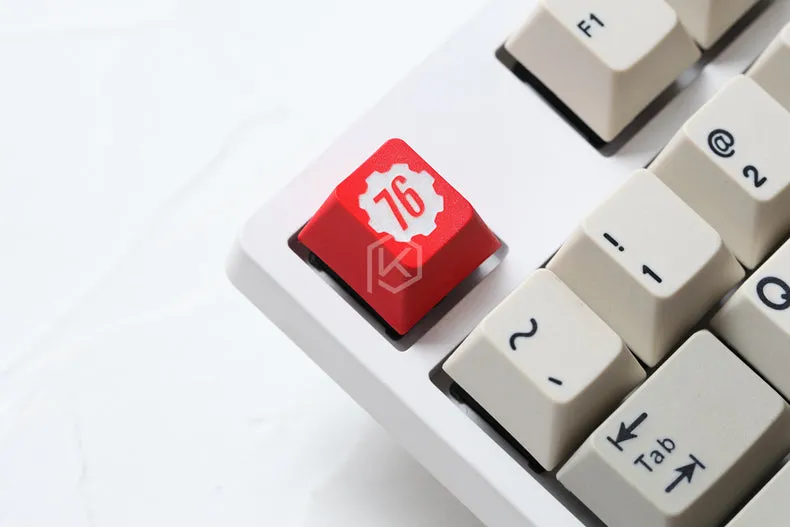 Novelty cherry profile dip dye and sculpture pbt keycap for mechanical keyboards Dye Sub legends fallout 76 red white