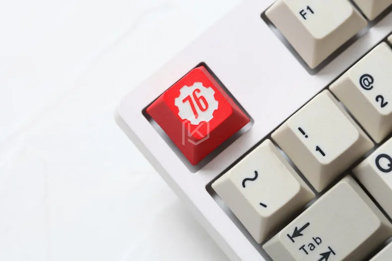 Novelty cherry profile dip dye and sculpture pbt keycap for mechanical keyboards Dye Sub legends fallout 76 red white