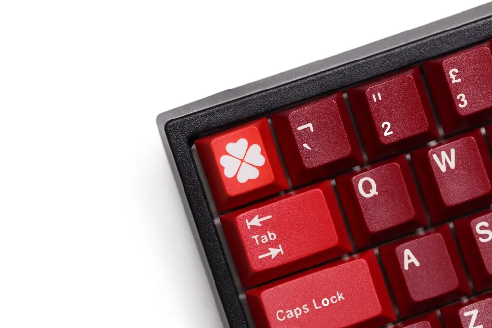 Novelty Lucky four leaf clover cherry profile ESC dip dye sculpture pbt keycap mechanical keyboard laser etched