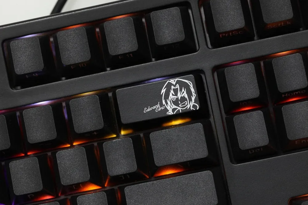 Novelty Shine Through Keycap ABS Etched black red enter backspace Edward Arufones