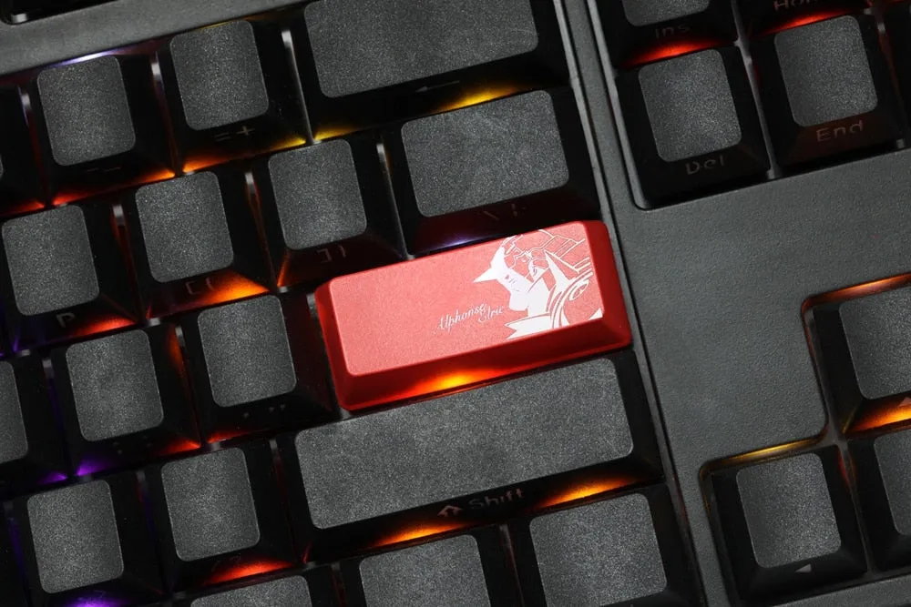 Novelty Shine Through Keycap ABS Etched black red enter backspace Edward Arufones