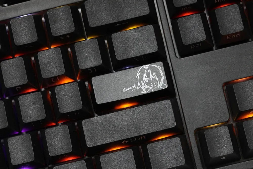 Novelty Shine Through Keycap ABS Etched black red enter backspace Edward Arufones