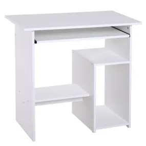 Office Desk Wooden Desk Keyboard Tray Storage Shelf Modern Corner Table Home Office White