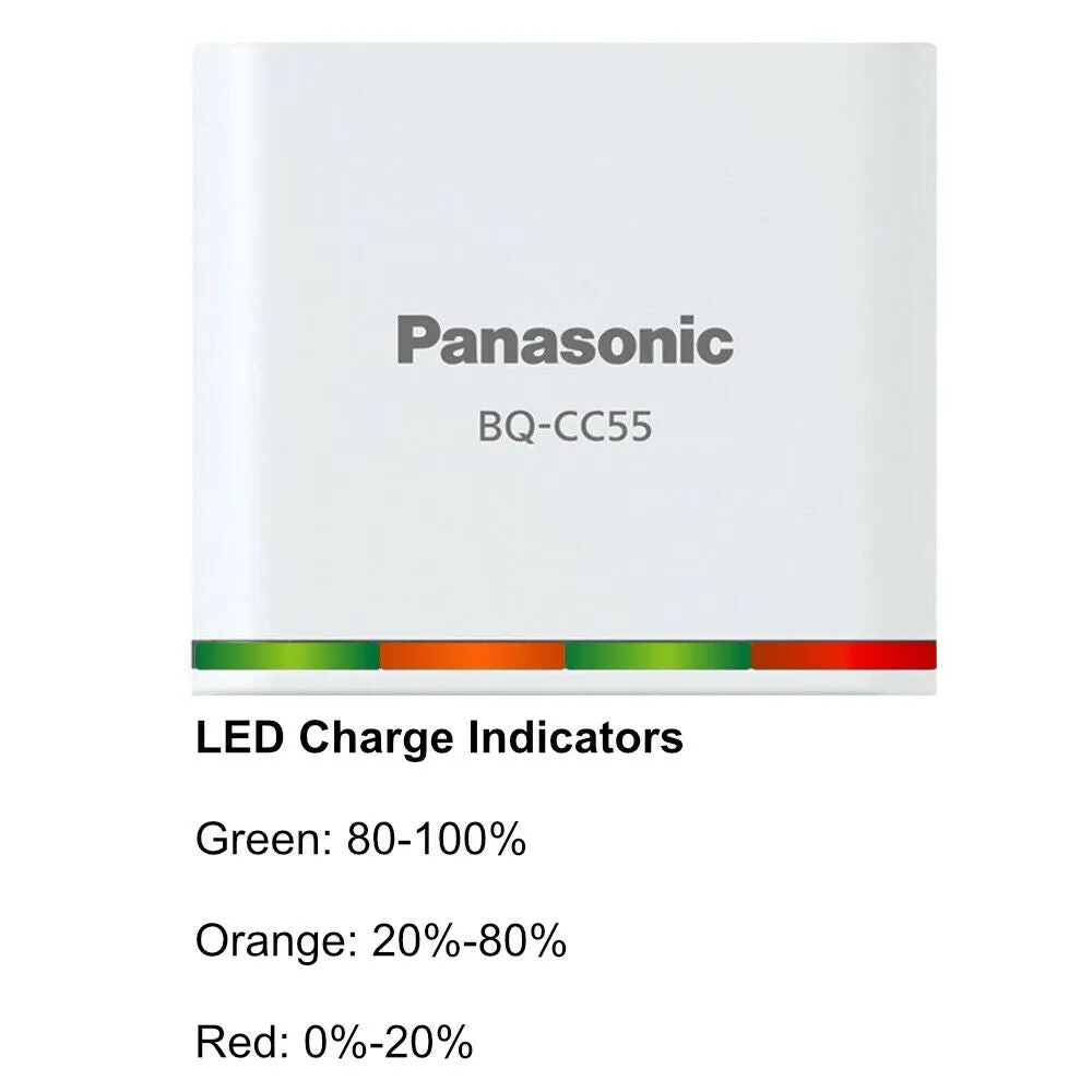 Panasonic eneloop Quick Charger with 4 AA Rechargeable Batteries