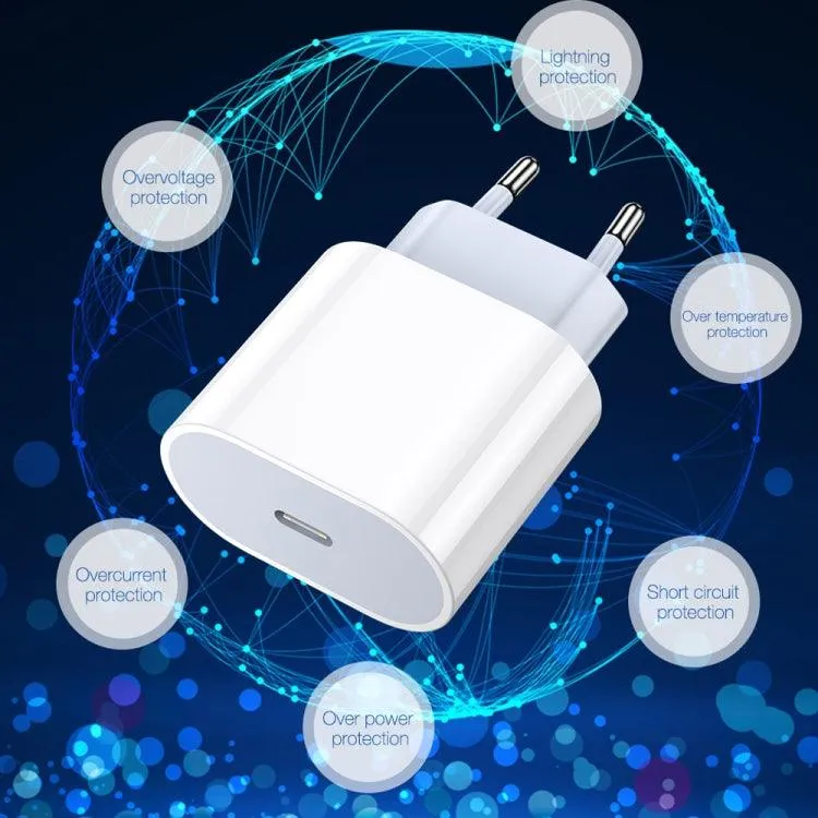 PD 20W Compact USB-C Travel Charger with EU Plug