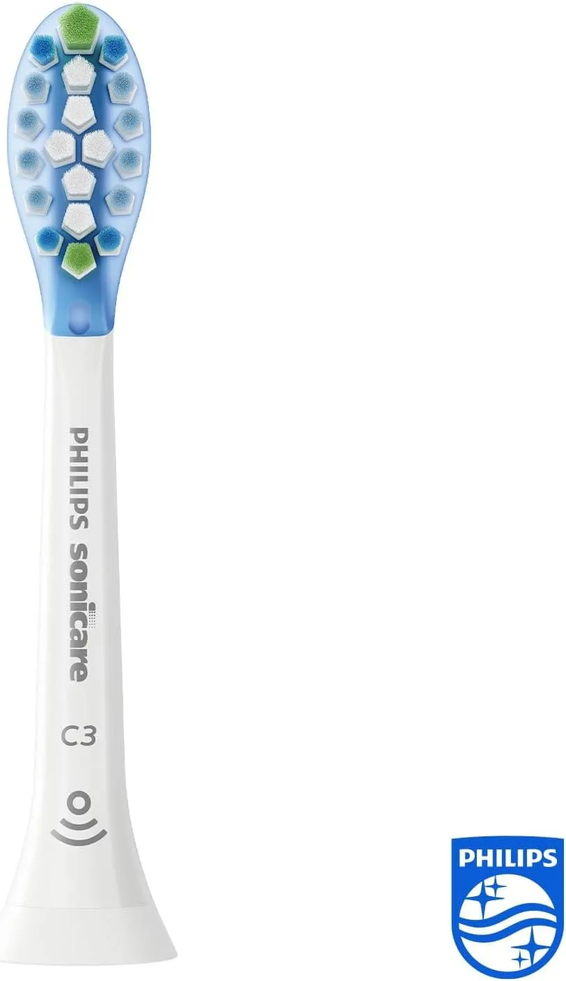 Philips Sonicare Original C3 Premium Plaque Defence Standard Sonic Toothbrush Heads - 4 Pack in White (Model HX9044/17)