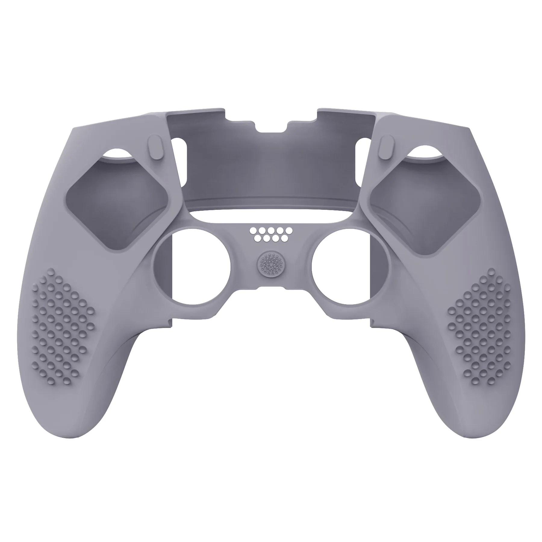 PlayVital 3D Studded Edition Anti-Slip Silicone Cover Case for ps5 Edge Controller, Soft Rubber Protector Skin for ps5 Edge Wireless Controller with 6 Thumb Grip Caps - Metallic Gray - ETPFP013