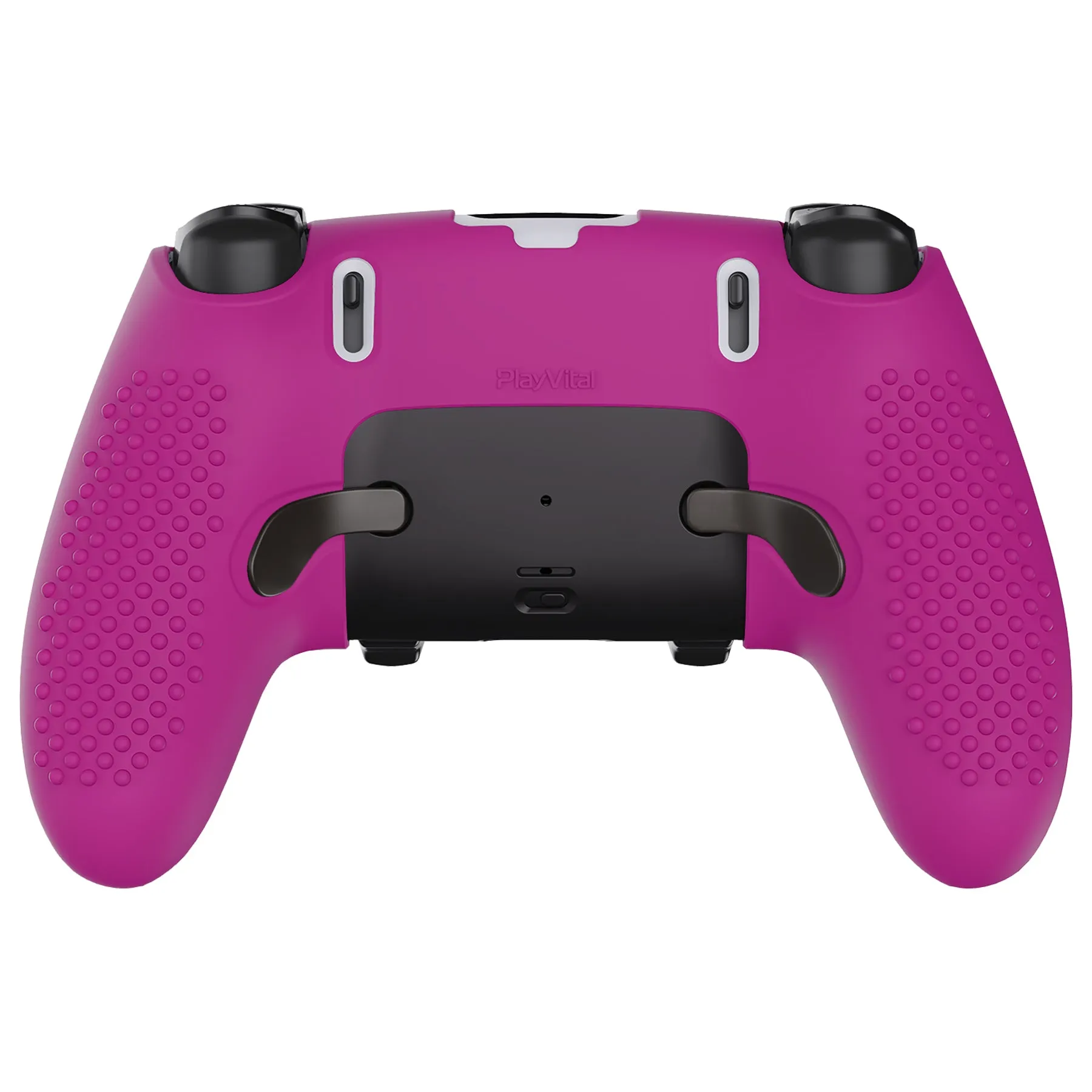 PlayVital 3D Studded Edition Anti-Slip Silicone Cover Case for ps5 Edge Controller, Soft Rubber Protector Skin for ps5 Edge Wireless Controller with 6 Thumb Grip Caps - Neon Purple - ETPFP017