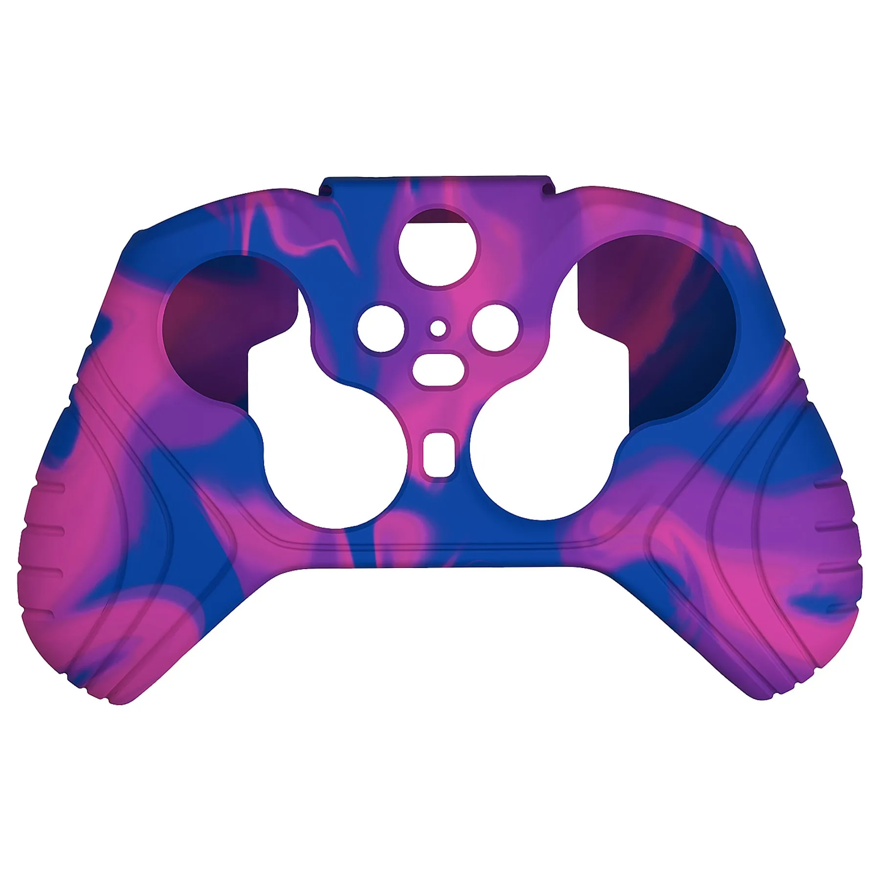 PlayVital Samurai Edition Anti Slip Silicone Case Cover for Xbox Elite Wireless Controller Series 2, Ergonomic Soft Rubber Skin Protector for Xbox Elite Series 2 with Thumb Grip Caps - Pink & Purple & Blue - XBE2M006