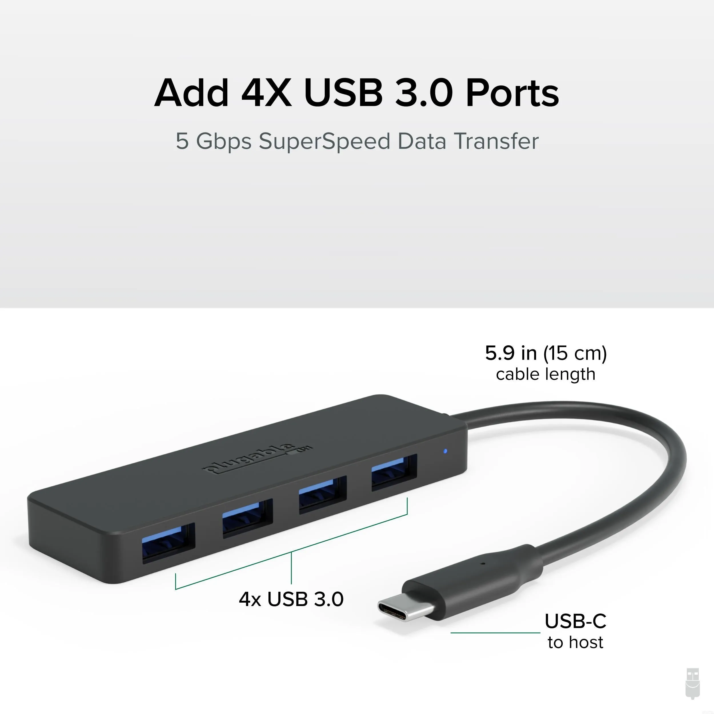 Plugable USB-C 4-Port Hub