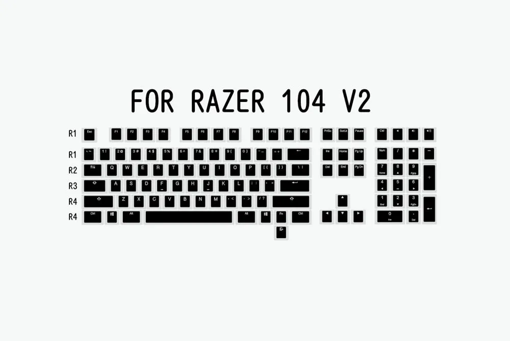 pudding V2 pbt doubleshot keycap oem backlit mechanical keyboard white black