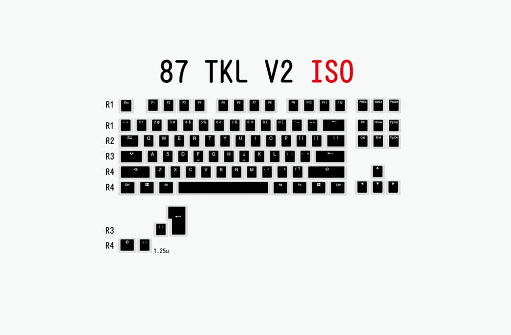 pudding V2 pbt doubleshot keycap oem backlit mechanical keyboard white black