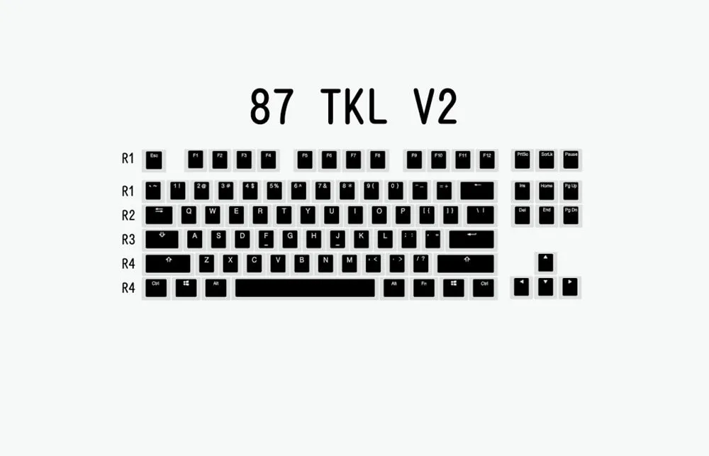 pudding V2 pbt doubleshot keycap oem backlit mechanical keyboard white black