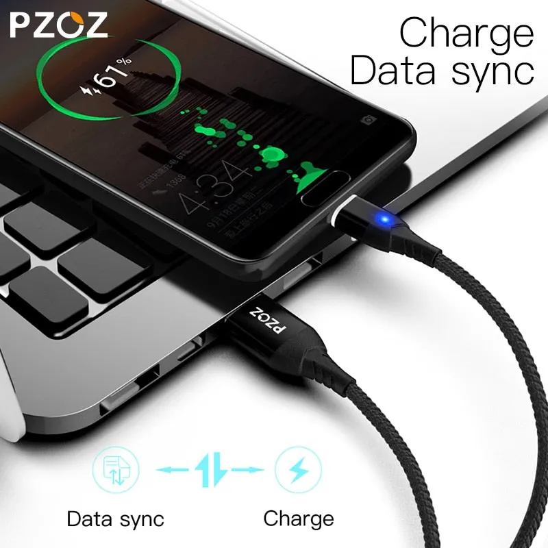 PZOZ 5A Magnetic Cable Micro usb Type C Super Fast Charging Microusb Type-C Magnet Charger usb c For iphone X 7 huawei usb cable