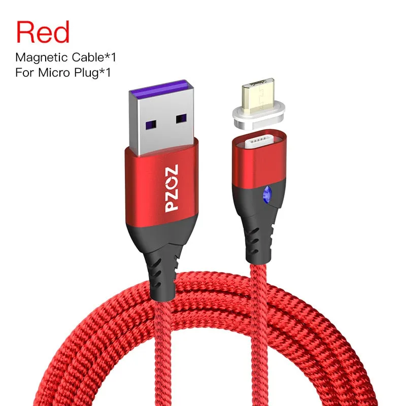 PZOZ 5A Magnetic Cable Micro usb Type C Super Fast Charging Microusb Type-C Magnet Charger usb c For iphone X 7 huawei usb cable