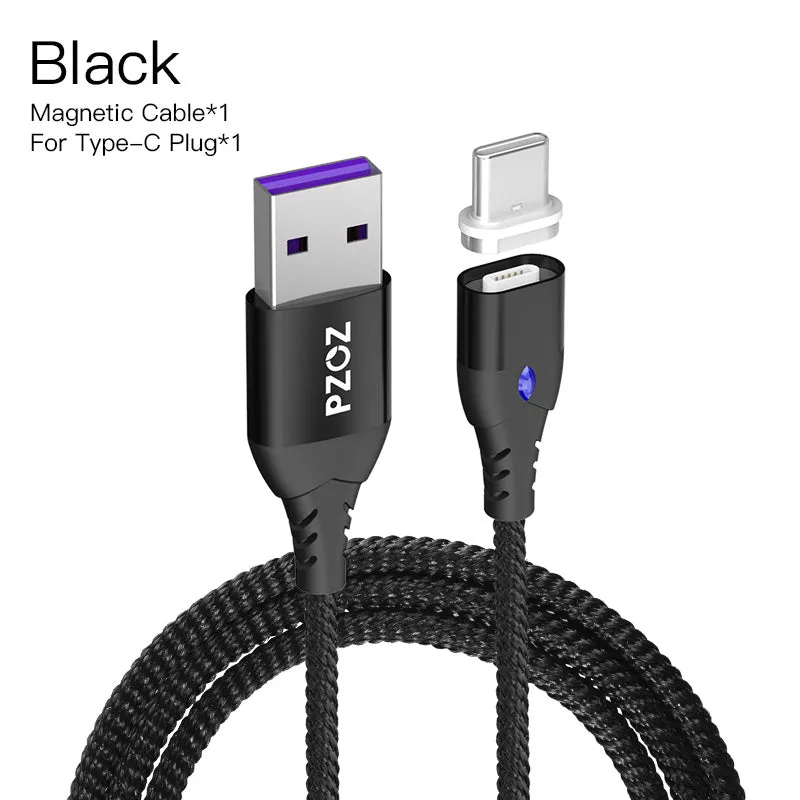 PZOZ 5A Magnetic Cable Micro usb Type C Super Fast Charging Microusb Type-C Magnet Charger usb c For iphone X 7 huawei usb cable