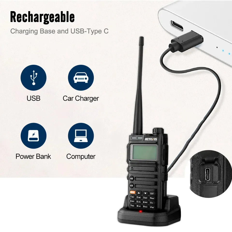 Retevis RA685 Walkie Talkie Ham Two-way Radio Stations Long Range Walkie-talkies Profesional UHF VHF USB Type C Charger 5W