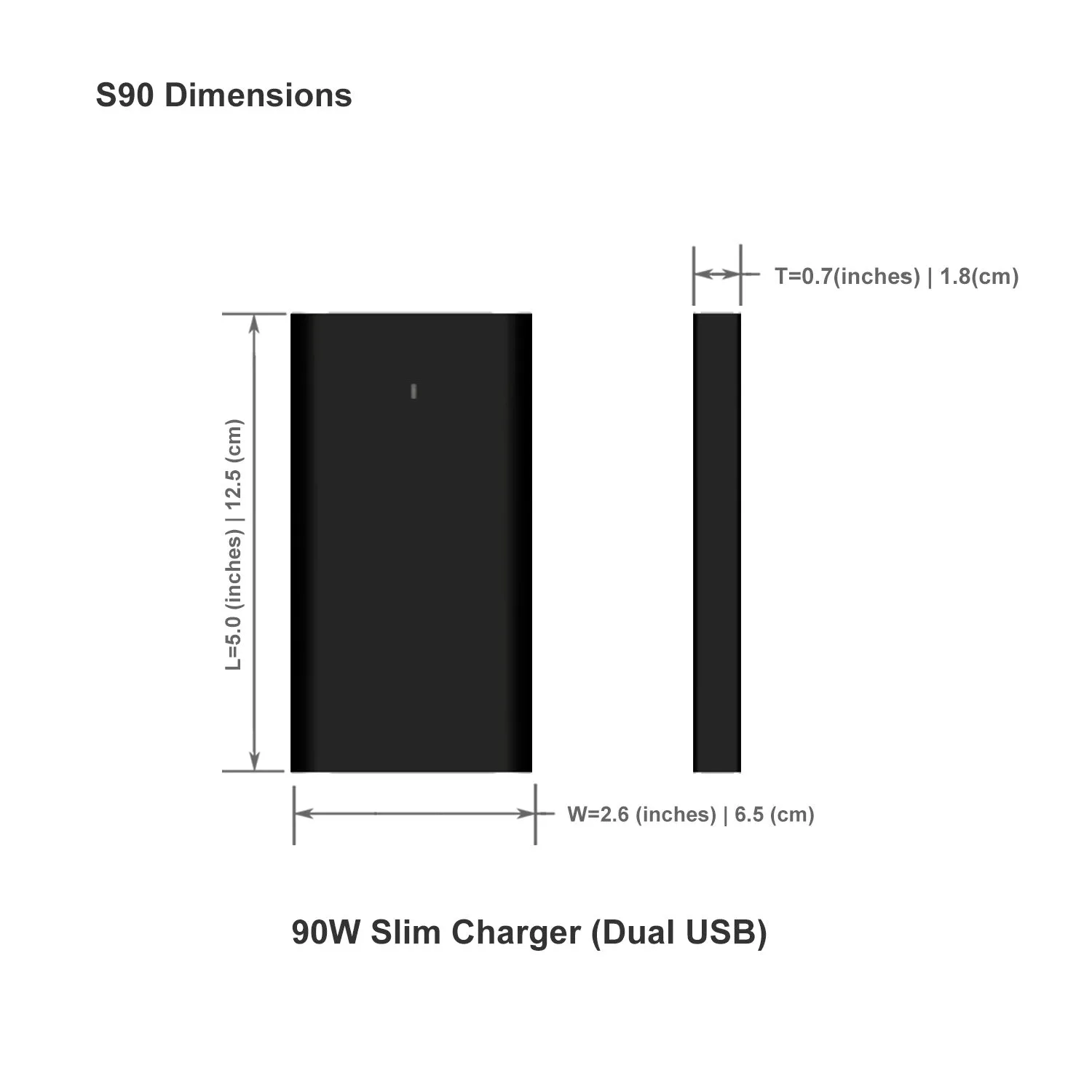 S90 90W Slim Surface Charger for Microsft Surface Pro Laptop Book Go Power Supply Ac Adapter with dual QC USB Ports Fast Charge for Tablet Smartphone.