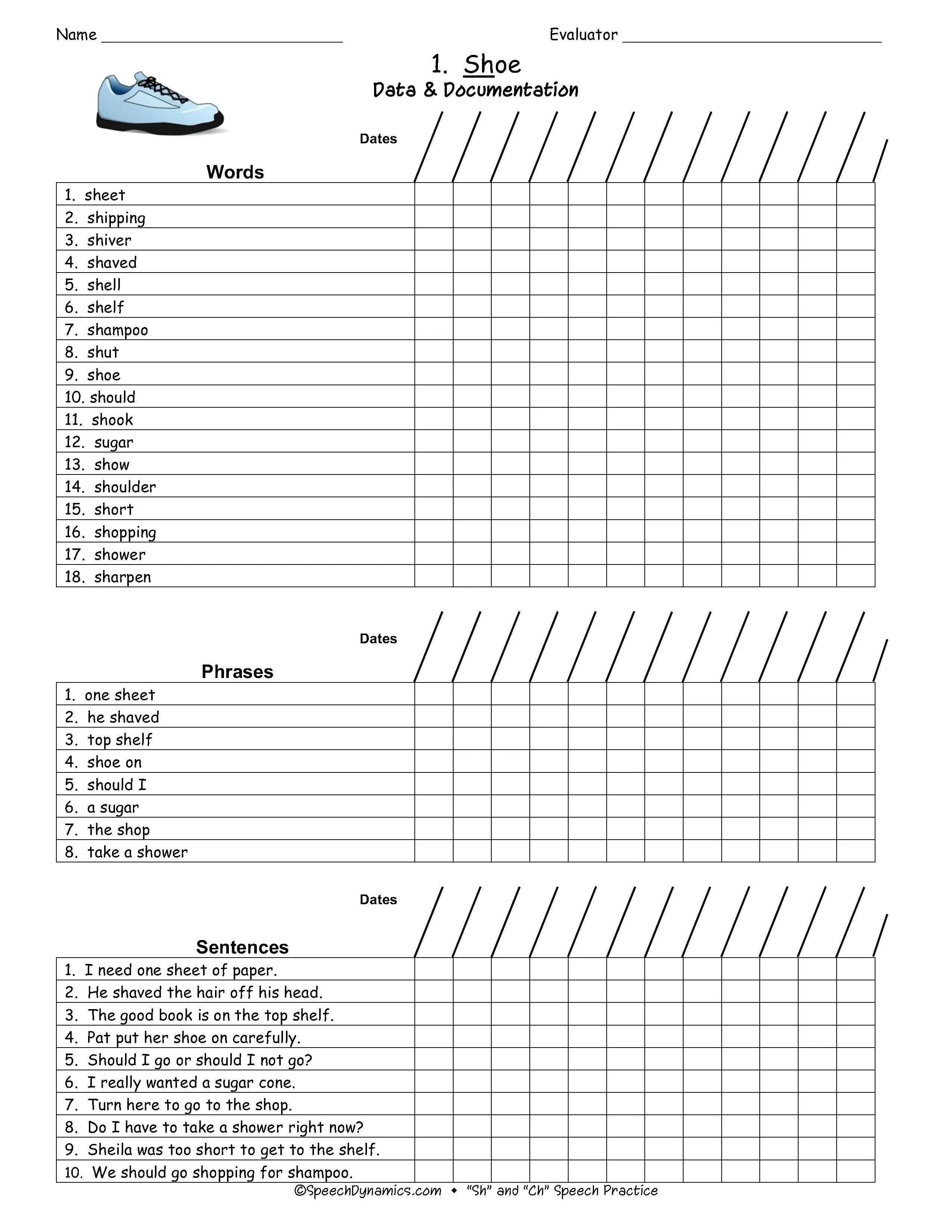 Sh & Ch Speech Practice