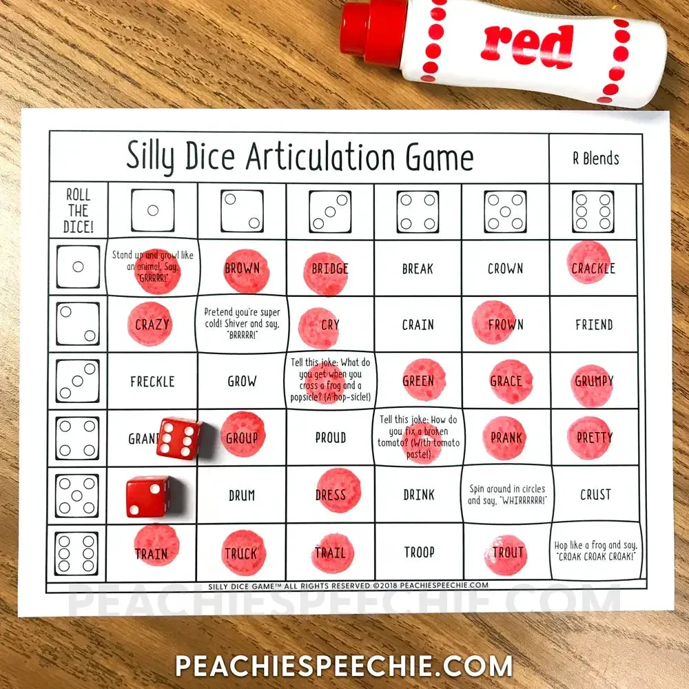 Silly Dice Game for Speech & Language Therapy