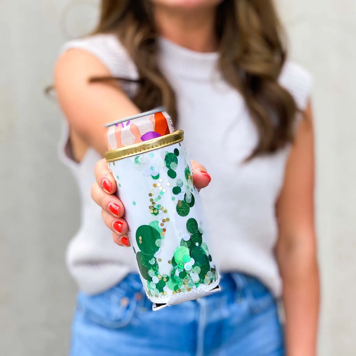 Skinny Can Cooler- Green With Envy