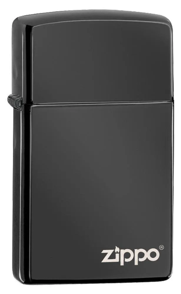 Slim<sup>®</sup> High Polish Black Zippo Logo