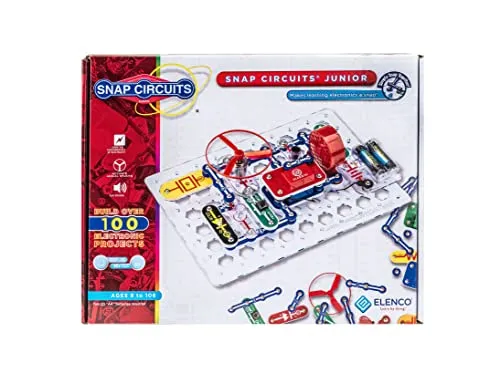 Snap Circuits Jr. SC-100 Electronics Exploration Kit, Over 100 Projects, Full Color Project Manual, 28 Snap Circuits Parts, STEM Educational Toy for Kids 8  