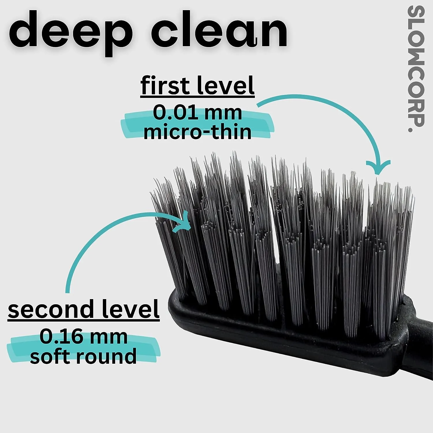 Soft Charcoal Bristle Toothbrush, Free-Standing Base for Kids and Adults, BPA-Free, Natural Teeth Whitening Dental Care, Vegan Certified (Black)